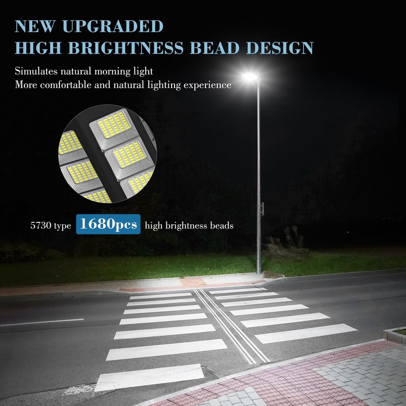 OKPRO 15000W Solar Street Light, 7000K Solar Lights Outdoor Waterproof Motion Sensor, Solar Security Light IP66 Waterproof, Solar Street Lights Outdoor Dusk to Dawn for Parking Lot, Yard, Farm(2Pack)