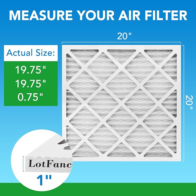 LotFancy 20x20x1 Air Filter MERV 11 4-Pack, Electrostatic Pleated AC Furnace