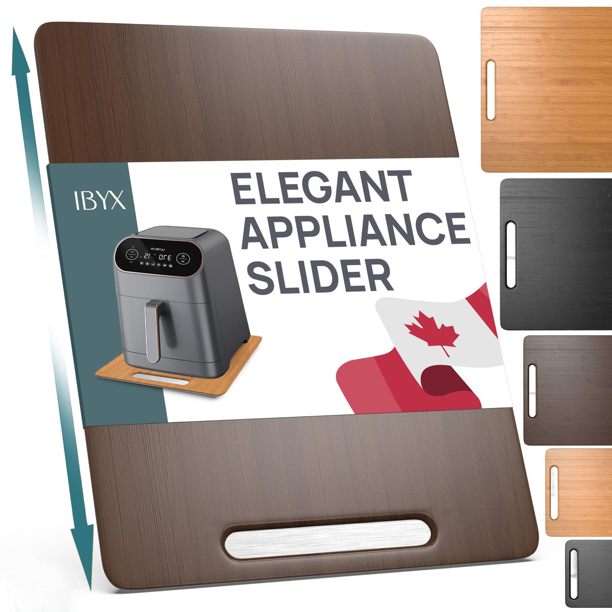 Ibyx Appliance Slider, Sliding Tray for Coffee Maker, 12x16 in, Black
