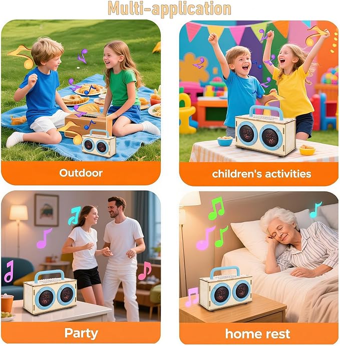 STEM Projects for Kids & Adults Age 8-12, Build Bluetooth Speaker Kit, DIY Crafts Science Experiment Electronics Sound Amplifier Set with LED Light, Birthday Gifts for Teens Boys 9 10 11 13 14 15 16