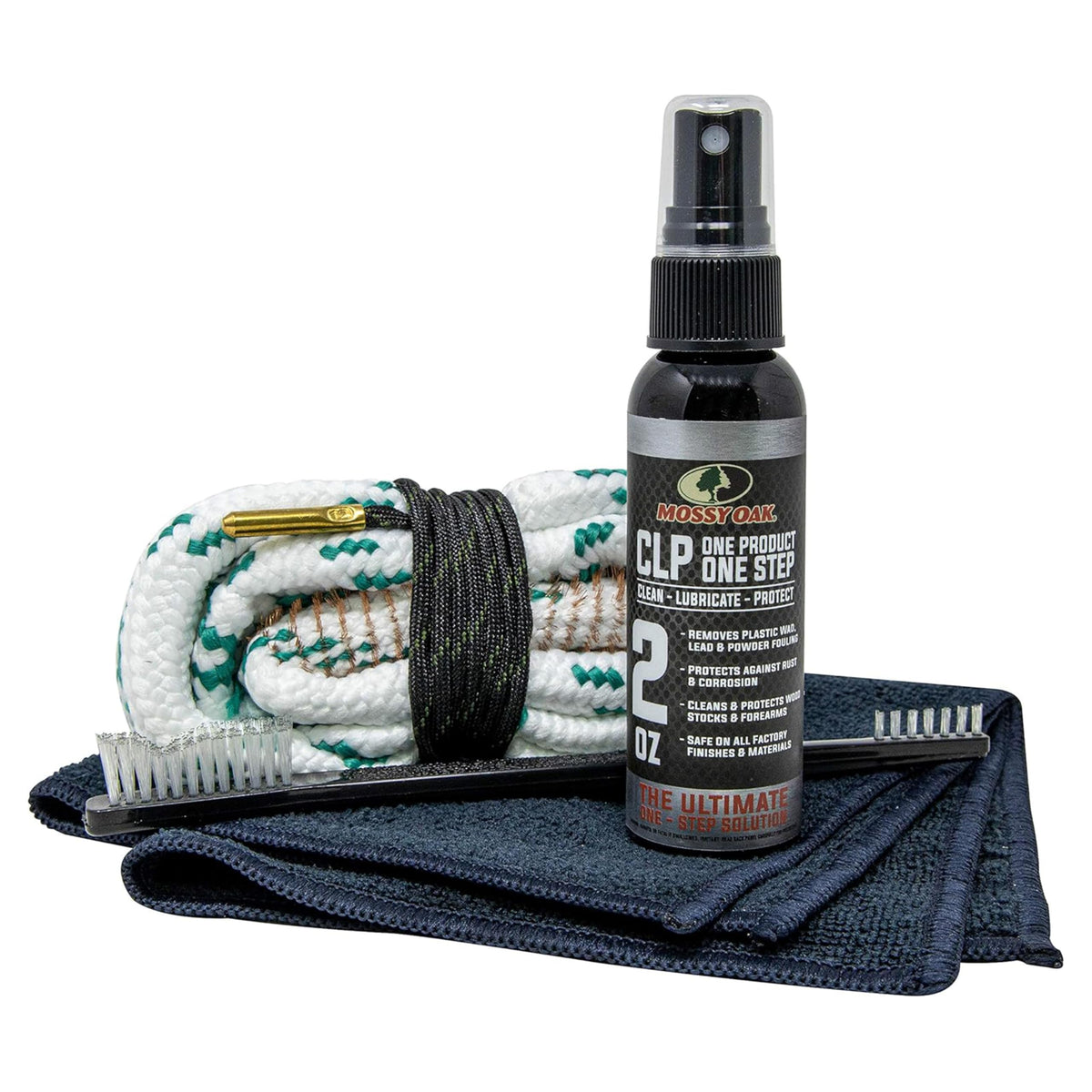 Mossy Oak CLP Shotgun Combo Kit - All-Inclusive Shotgun Maintenance Kit - Gun Cleaning Kit - with Bore Brush, CLP Pump Sprayer, Nylon Brush & Microfiber Towel - 12 Gauge