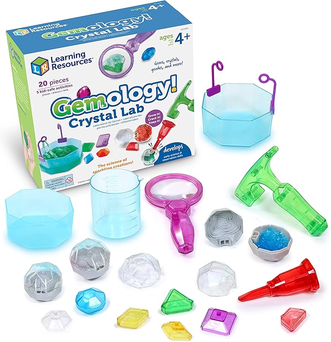 Learning Resources Gemology! Crystal Lab - 20 Pieces, Ages 4+ STEM Toys, Early Science, Science Kit for Kids, Fun Gifts for Kids