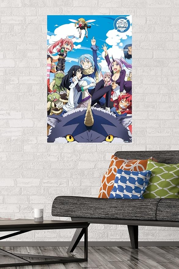 Trends International That Time I Got Reincarnated As A Slime - Group Wall Poster, 22.375" x 34", Poster & Mount Bundle