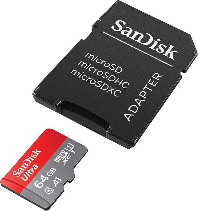 SanDisk 64GB Ultra microSDXC -I Memory Card with Adapter - 120MB/s, C10, U1, Full HD, A1, Micro SD Card - SDSQUA4-064G-GN6MA