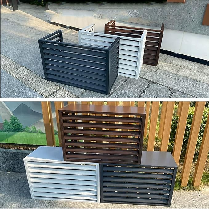 Freestanding Louvered Space Divider, outdoor garbage can enclosures, balcony