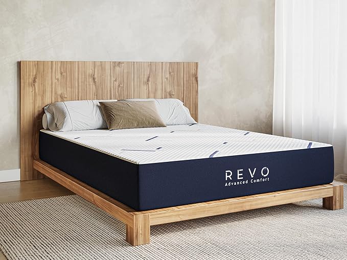 REVO Sleep Gel Memory Foam Mattress, 12-Inch King – Cooling Gel Memory Foam Mattress with Pressure Relief, Balanced Support & Breathable Design for Restorative Sleep