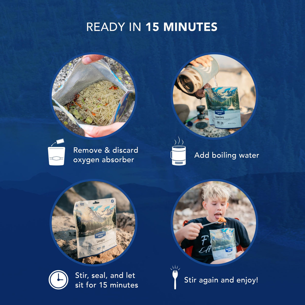 Backpacker's Pantry Chana Masala, 2 Servings Per Pouch(1 count), Freeze Dried Food, 14 Grams of Protein, Vegan, Gluten Free