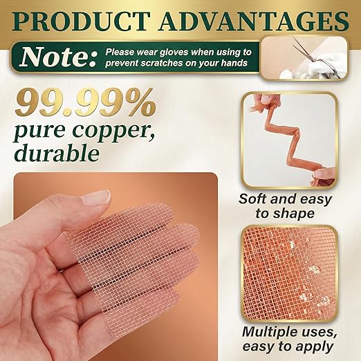 Therwen 18 Inch x 35 ft Copper Mesh Screen 99.9% Pure Copper 40 Mesh Roll Wire