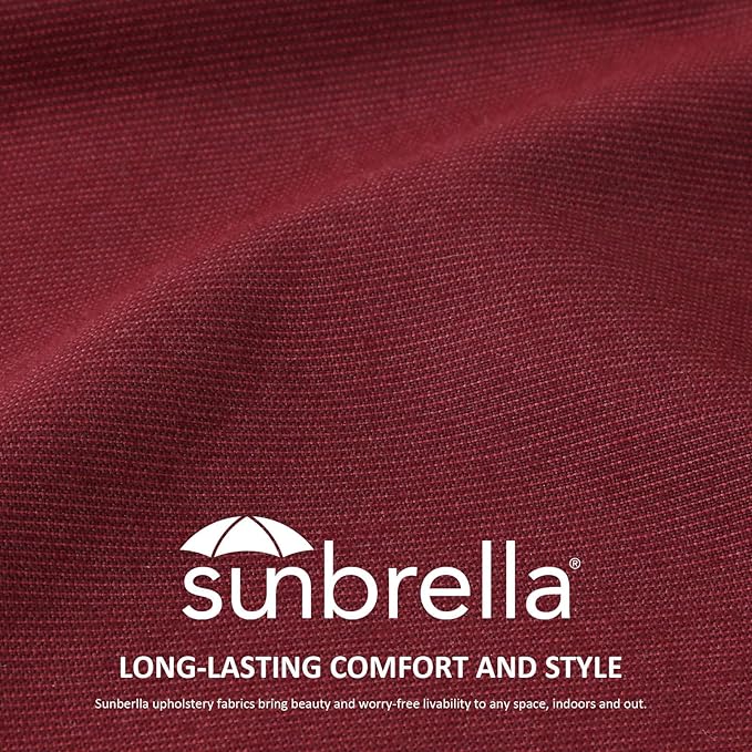 Sunbrella Decorative Outdoor Water Repellent Throw Pillows with Inserts, Set of 4, 20" x12" Pillows for Patio, Backyard, Bed, Couch, and Patio Furniture, Spectrum Ruby