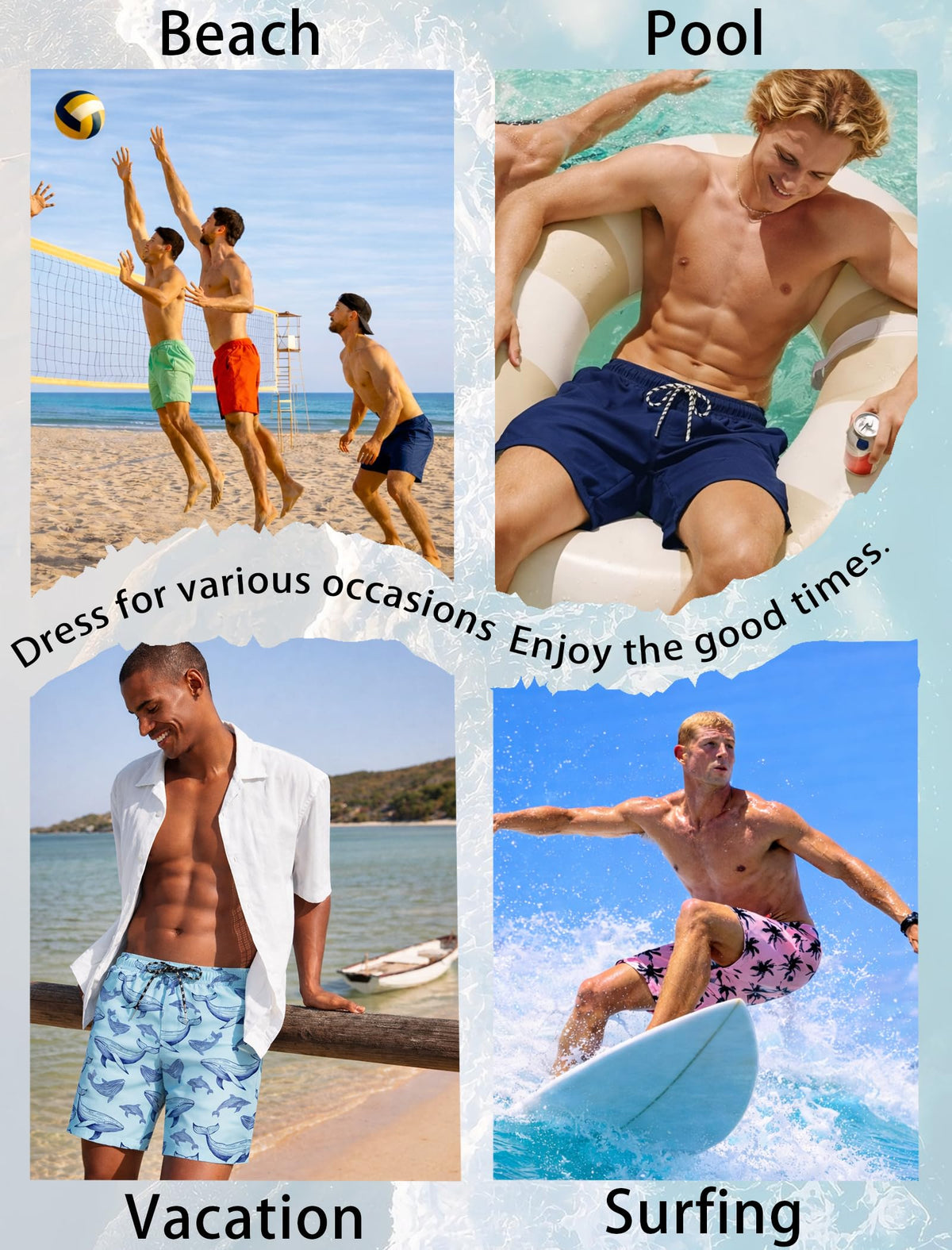 COOFANDY Mens Swim Trunks 7 inch Bathing Suit with Mesh Liner Swim Shorts Board Short Swimsuit