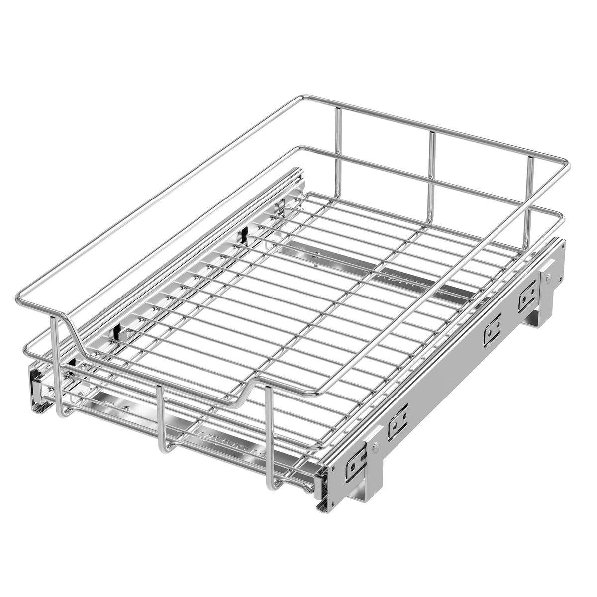 Pull Out Cabinet Organizer 18" W X 22" D, Chromed, Full Slide Out Drawers