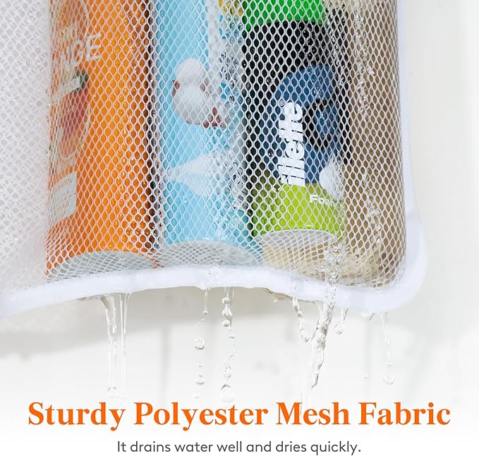 Lifewit Mesh Shower Caddy, 9 Pockets Hanging Shower Organizer with Quick Drying Mesh, Portable Space Saving Bathroom Organizer to Hold Soap, Shampoo and Cruise Ship Essentials, White, Large - 1 Pack