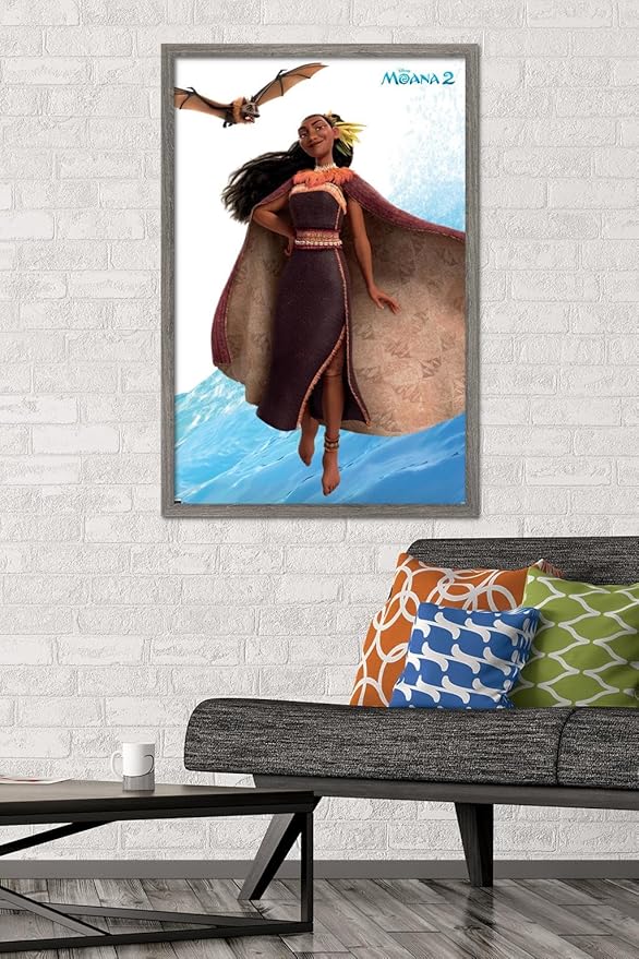 Trends International Disney Moana 2 - Matangi Wall Poster, 34L x 22.4W, Barnwood Framed Version