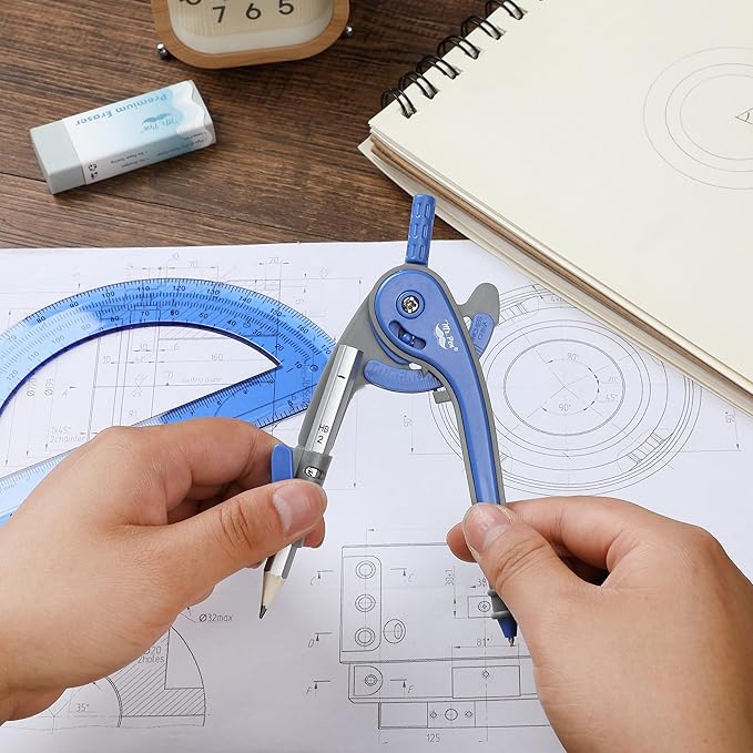 Mr. Pen- Compass and Protractor Set, Math Compass for Geometry and Drawing