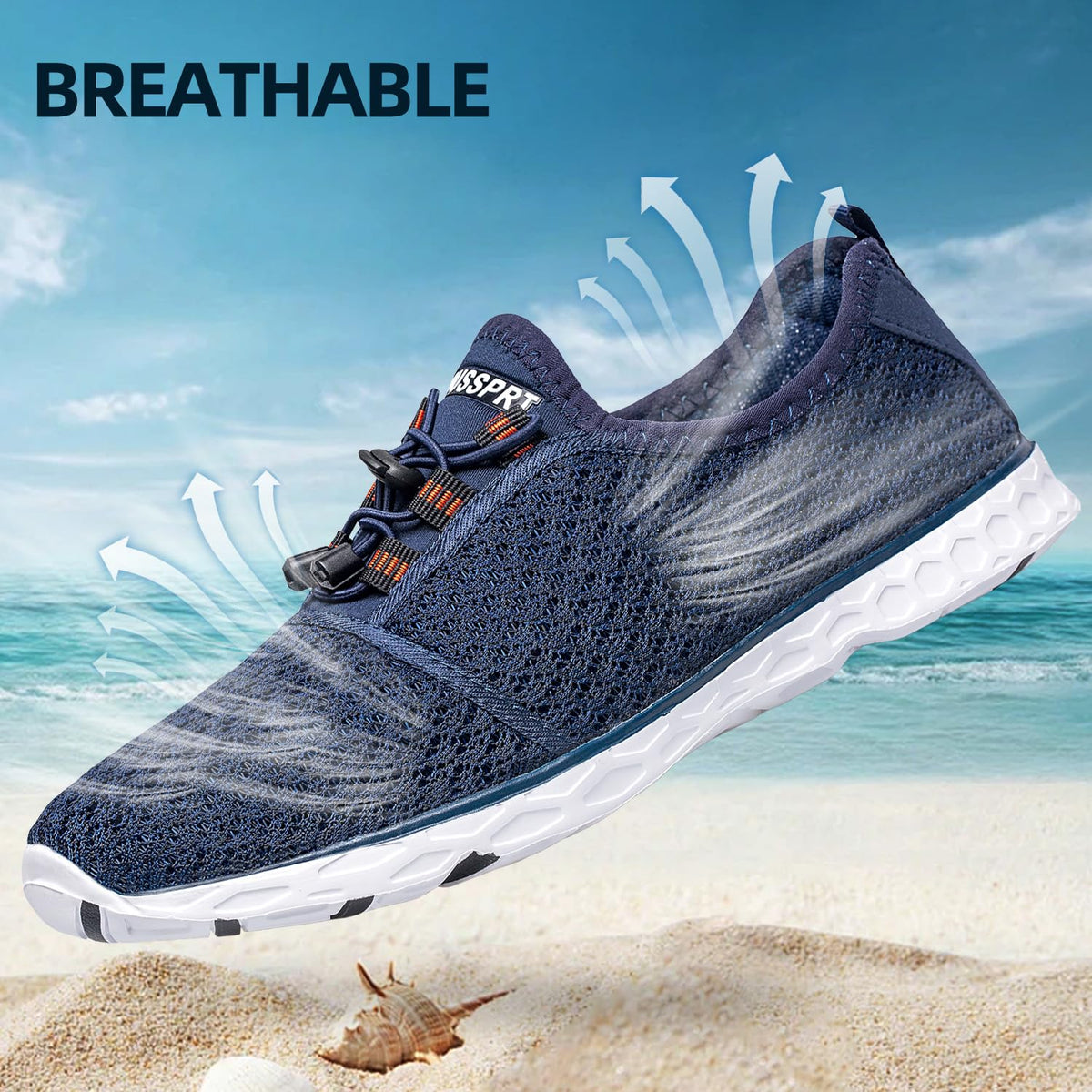 DOUSSPRT Women's Water Shoes Quick Dry for Beach Swim Pool Fishing Blue