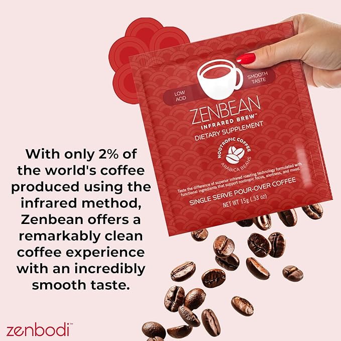 Zenbean Infrared Brew Light Roast Coffee Packets, 10 Travel Packs