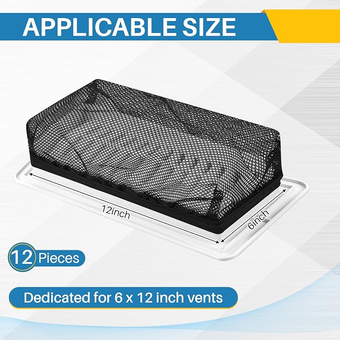 Zonon 12 Pcs 6 x 12 Inch Floor Register Cover Trap Vent Screen
