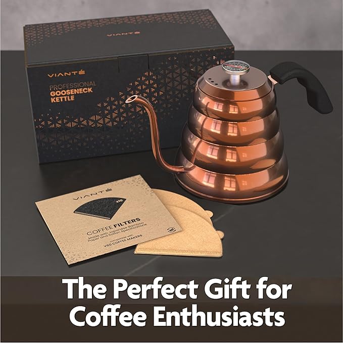 Viante Gooseneck Stovetop Pour Over Coffee Kettle, Built-in Thermometer