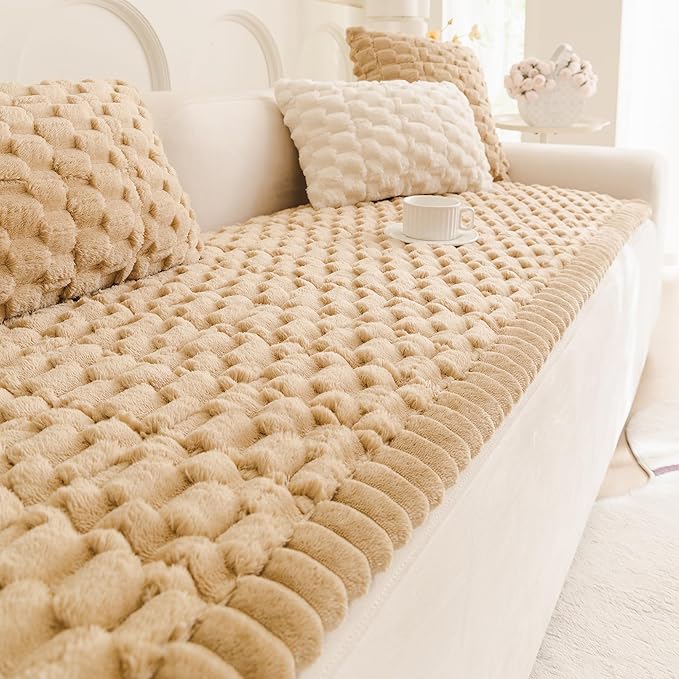 Mivnue Pet Couch Cover, Couch Covers for Dogs, Washable Dog Sofa Covers Couch Protector, Fuzzy Non Slip Couch Slipcover Pet Friendly