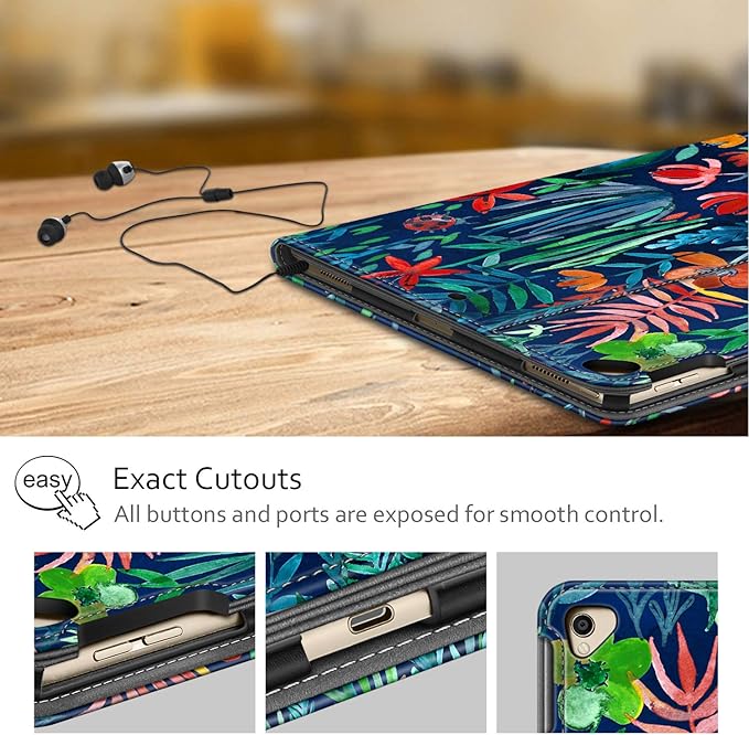 Fintie Multi-Angle Case, 2017/2015 iPad Pro 12.9 inch (Old Model) 1st & 2nd Gen Case - [Corner Protection] Folio Stand Cover with Pencil Holder & Pocket, Auto Wake/Sleep, Jungle Night