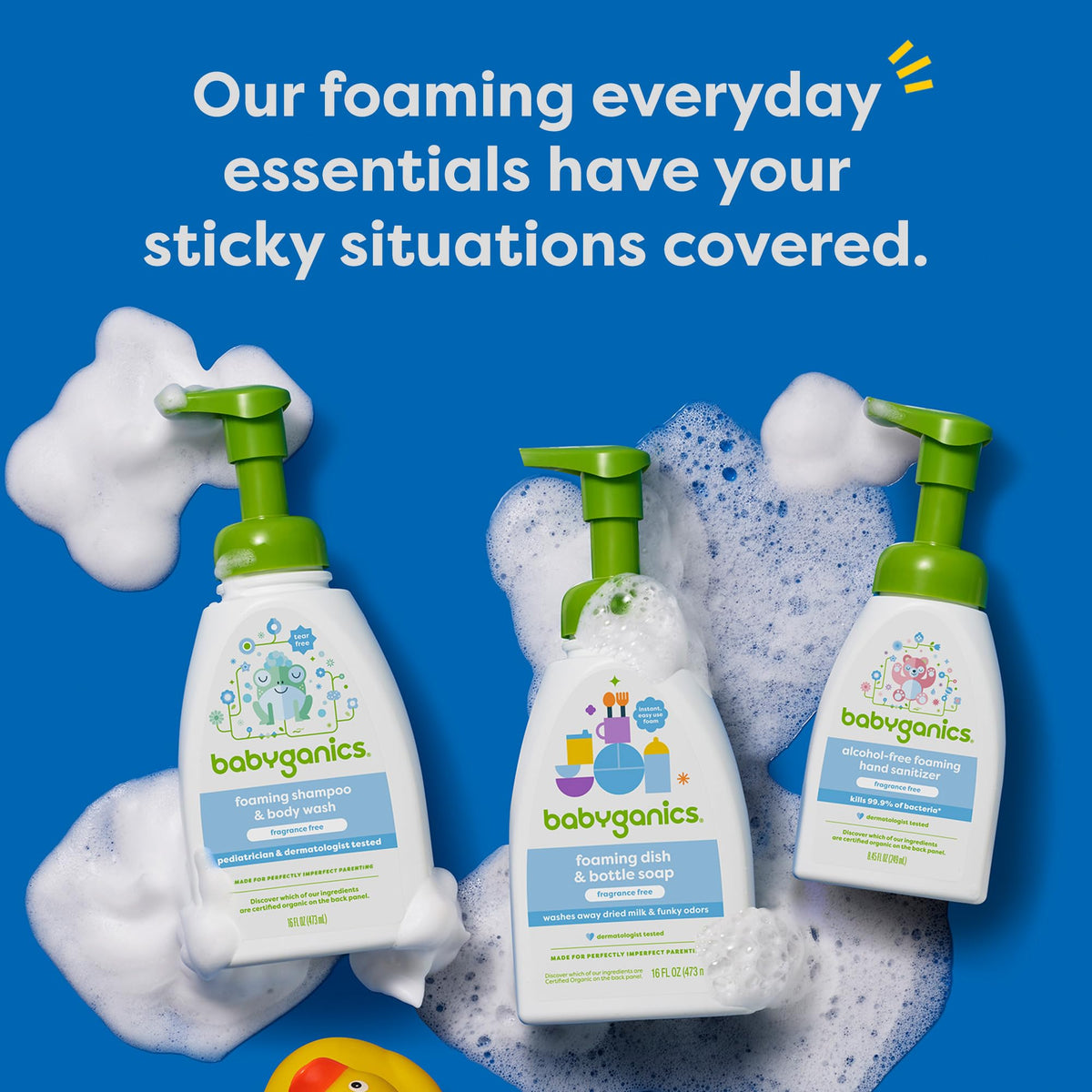 Babyganics Alcohol-Free Foaming Hand Sanitizer, Pump Bottle, Fragrance Free, 8.45 oz, 3 Pack