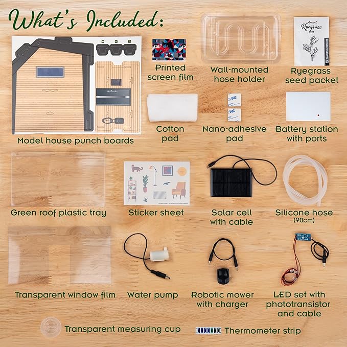 Thames & Kosmos Green Engineering STEM Kit | Build & Experiment with an Energy-Efficient Model Home, Explore Clean Energy, Sustainable Living, Includes Solar Panel, LEDs, Sensors, Ideal for Classrooms
