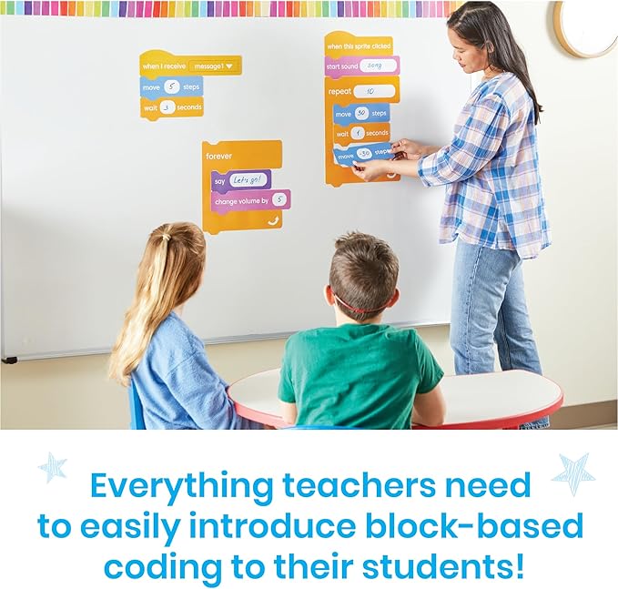 hand2mind Scratch Block-Based Coding Magnetic Demonstration Set, Learn to Code STEM Activities, Computer Science and Programming for Kids, Coding for Kids 8-12, STEM Classroom Science Teacher Supplies
