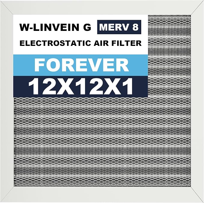 12x12x1 Reusable Air Filter, Electrostatic, Washable Lasts a Lifetime, Breathe