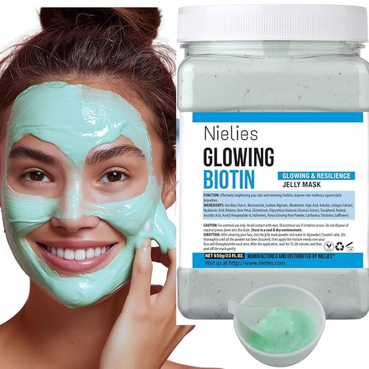 Glowing Biotin Peel-Off Jelly Mask Set, Jelly Mask For Facials, Face Mask For Instant Hydration, Vegan Peel Off Face Mask, Facial Skin Care Product Peel Off For Moisturizing, Glowing