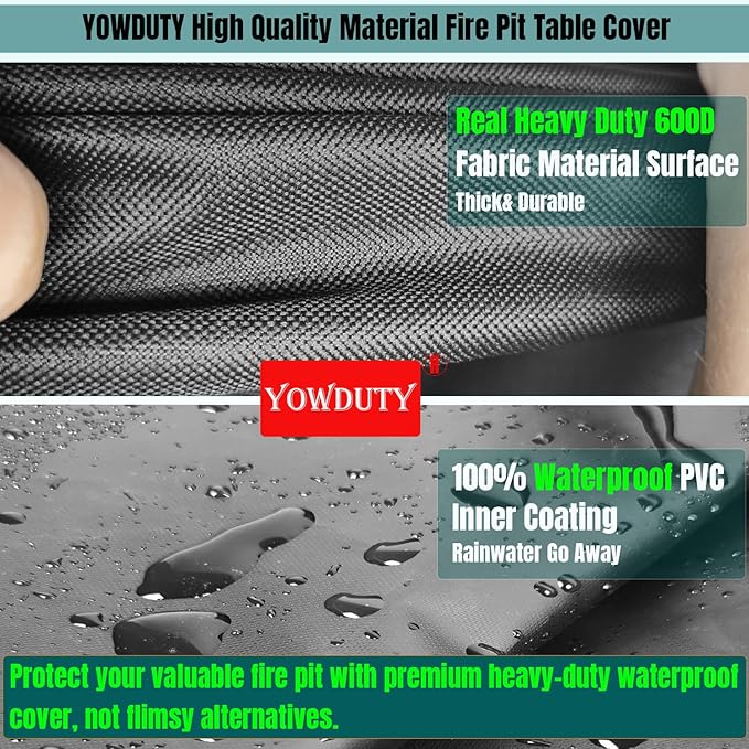YOWDUTY Round Fire Pit Cover for Solo Stove Bonfire 20 Inch, Waterproof Heavy Duty 600D Material Patio Firepit Cover 20" for Solo Stove Bonfire Series,Round 21" D x 15" H
