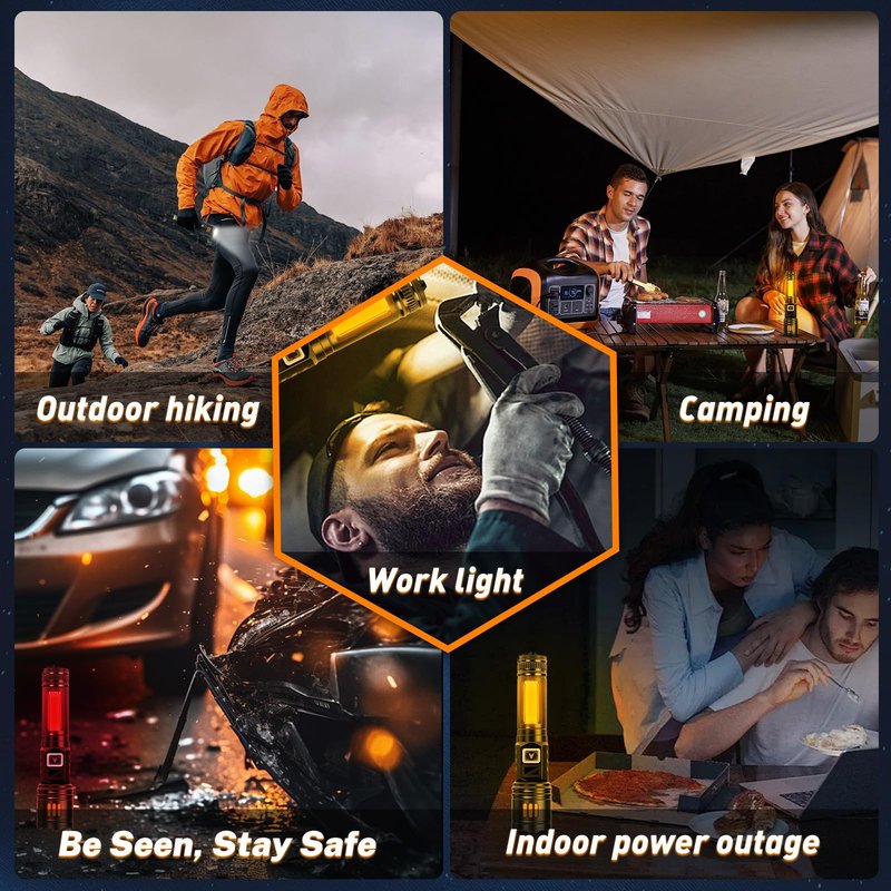 AYL Rechargeable Flashlights 2 Pack, Super Bright High Lumens Flash Light, 6 Modes Zoomable Linternas with LCD Display, High Powered Handheld LED Flashlights for Home, Emergencies, Camping