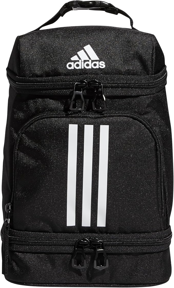 adidas Excel Insulated Lunch Bag, Cooler with Zipper, Pocket for Ice Pack, and Clip, Temperature Control Insulation