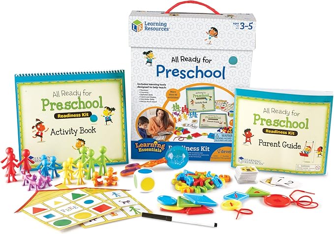 Learning Resources All Ready For Preschool Readiness Kit - 60 Activities Set, Ages 3+, Kindergartner Preparation Kit, Preschool Homeschool Curriculum
