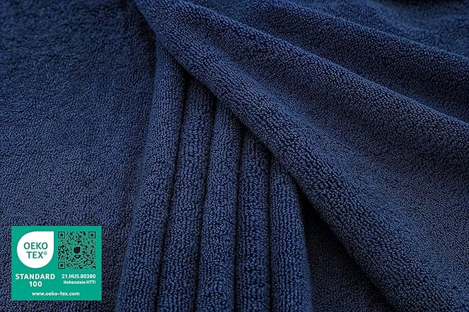American Soft Linen Oversized Bath Sheet 40x80 Extra Large for Bathroom, 600 GSM 100% Cotton Turkish Jumbo Bathsheet Towels for Adults, Navy Blue Bath Sheet