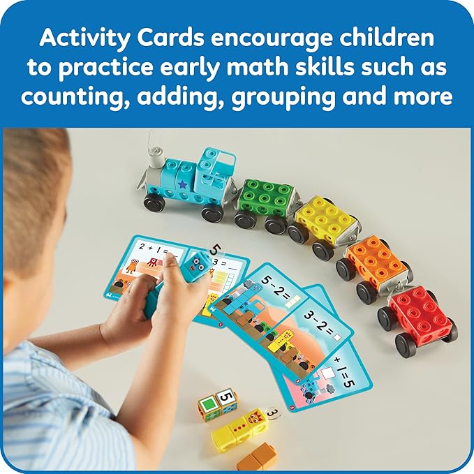 hand2mind Numberblocks Express Train MathLink Cubes Activity Set, Preschool Learning Activities, Train Toy, Counting Blocks, Number Toys, Kids Educational Toys, Math Manipulatives for Preschoolers