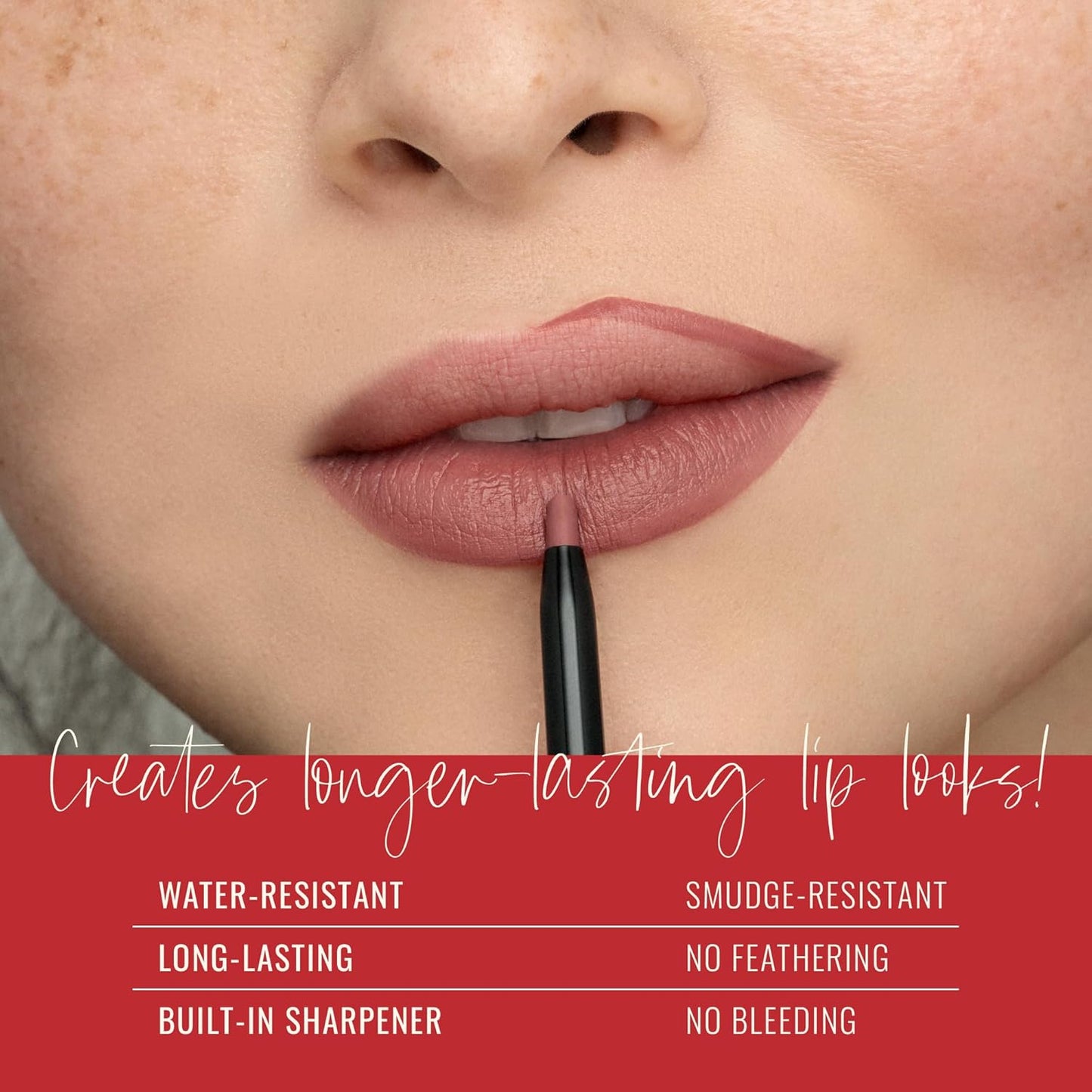 Runway Rogue Designer Liner Lip Pencil, Matte Blush-Pink Lip Liner Pencil and Lip Liner Sharpener, ‘It’s a Wrap’