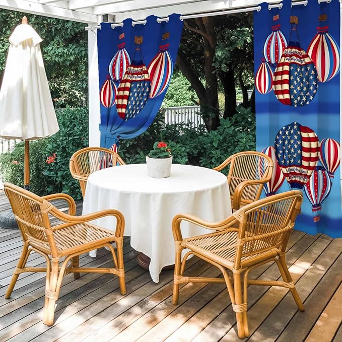 Independence Day Waterproof Outdoor Curtains