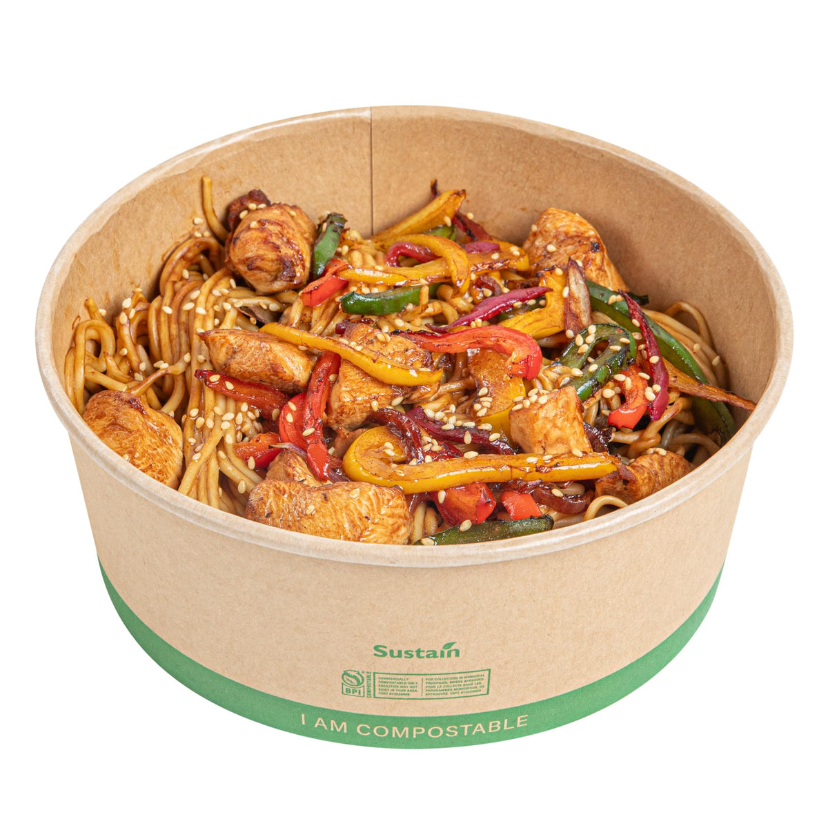 Restaurantware Compostable Paper Food Containers 200 Pack Of 37 oz BPI-Certified Round Kraft Salad Bowls Disposable Grease-Resistant Meal Prep Take Out Containers For Ice Creams, Soups, Snacks