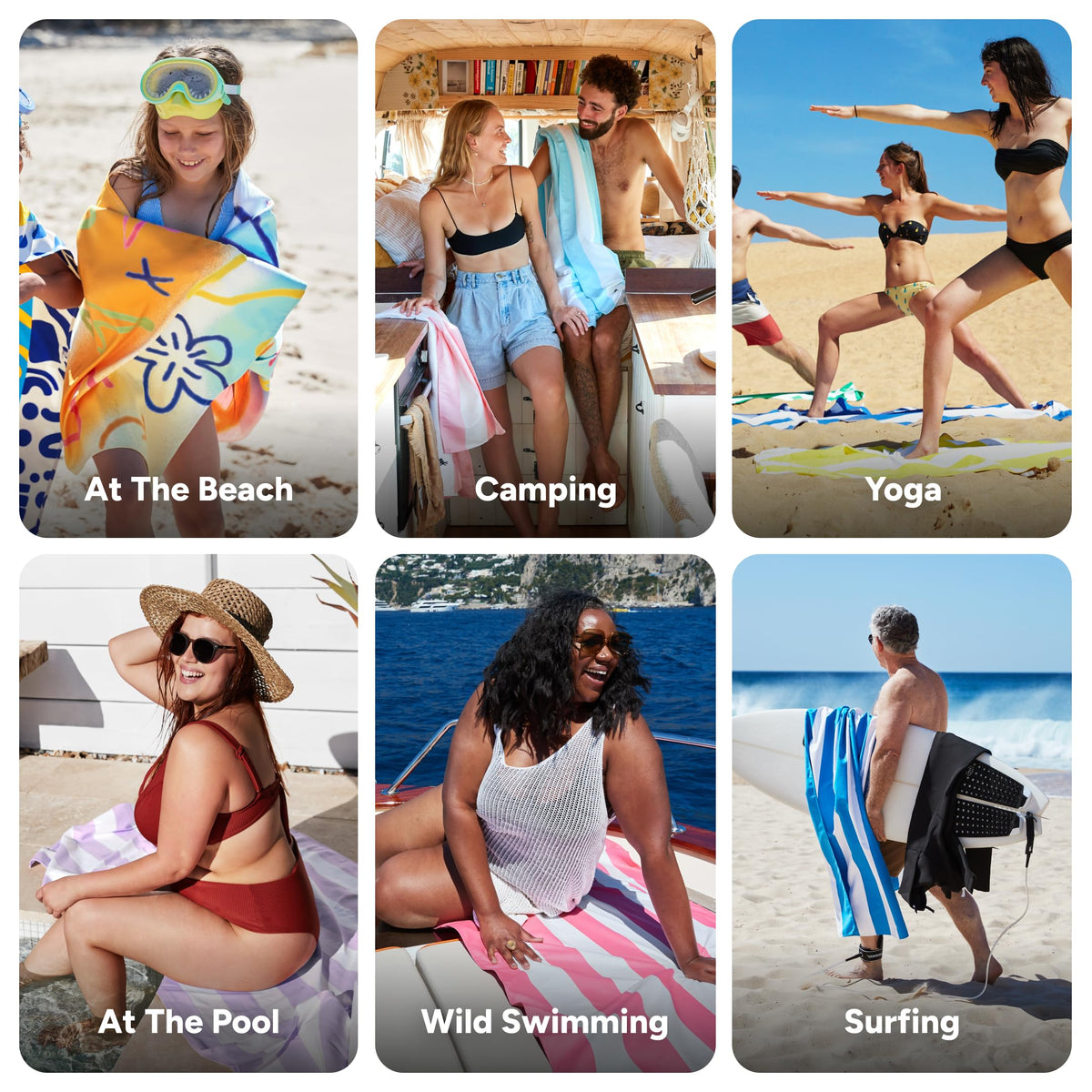 Dock & Bay Beach Towel - Quick Dry, Sand Free - Compact, Lightweight - 100% Recycled - Includes Bag - Sand to Streets - Large (160x90cm, 63x35)