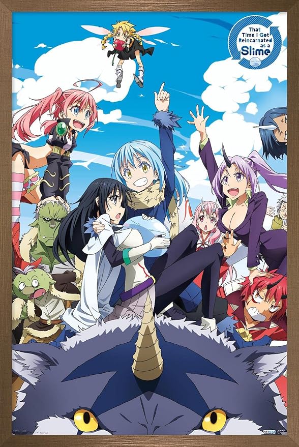 Trends International That Time I Got Reincarnated As A Slime - Group Wall Poster, 22.375" x 34", Bronze Framed Version