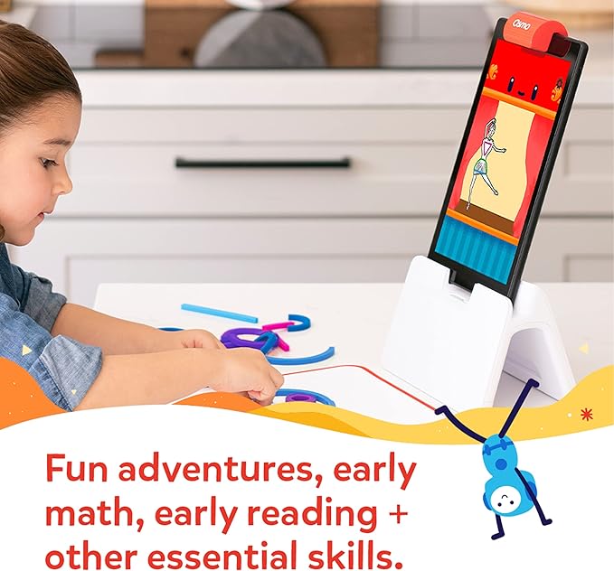 Little Genius Starter Kit for Fire Tablet + Early Math Adventure - 6 Educational Games-Counting, Shapes & Phonics-STEM Gifts-Ages 3 4 5(Tablet Base Included)