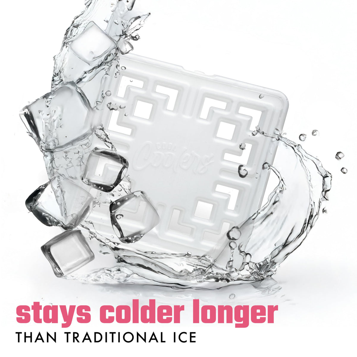 Cool Coolers Large Fashion Ice by Fit & Fresh, 6pk Ice Blocks for Lunchboxes, Quick Freeze, Space Saving, Stylish Reusable Freezer Packs for Coolers, Pearl White