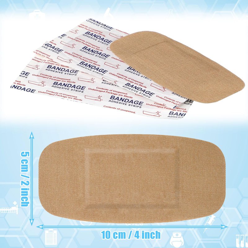 Sinmoe 600 Pcs Large Bandages Bulk Big Flexible Adhesive Wound Care Fabric Bandages for Care and Protect Wounds, 2 x 4 Inch