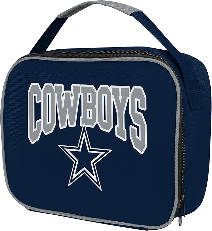 FOCO NFL Unisex-Adult Officially Licensed Wordmark Team Color Big Logo Football Zip Closure 7L Lunch Bag - Dallas Cowboys