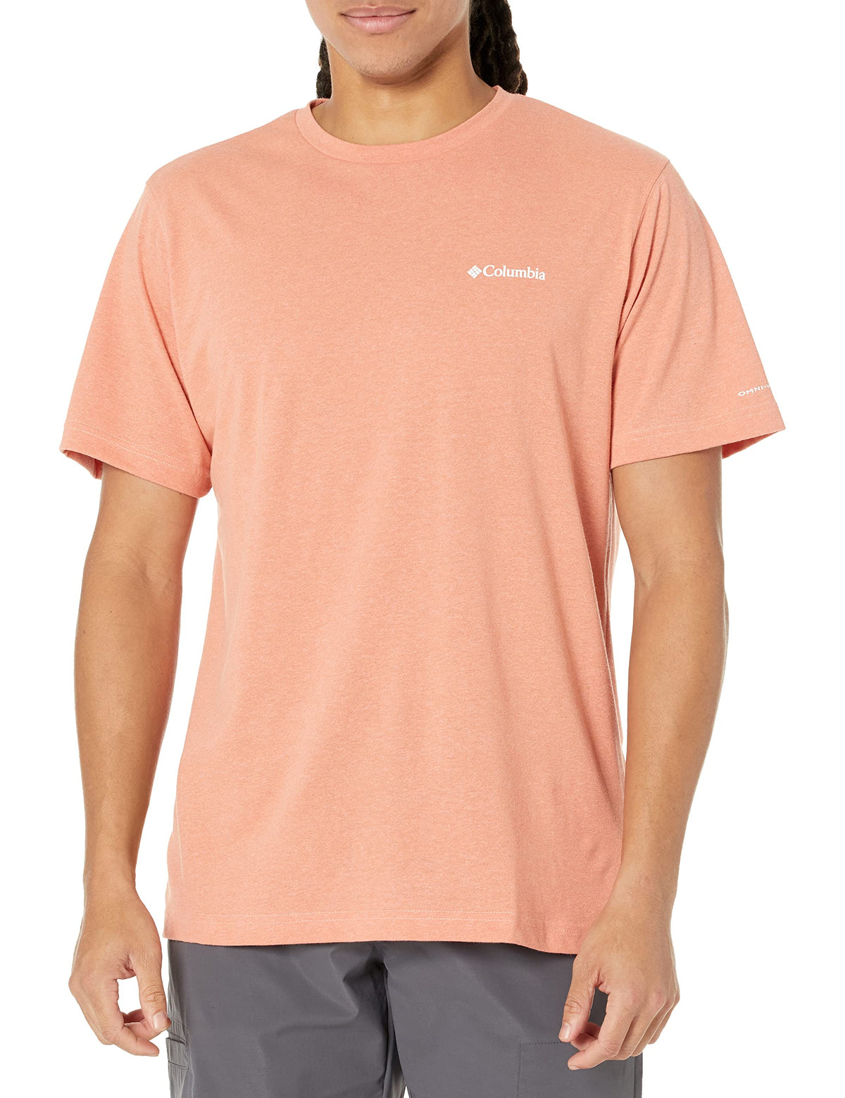 Columbia Men's Thistletown Hills Short Sleeve, Summer Peach Heather, X-Large Tall