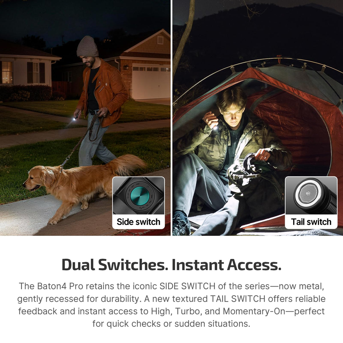 OLIGHT Baton4 Pro EDC Flashlight Rechargeable, 1600 Lumens Small Pocket LED Light with Tactical Switch and Magnetic & USB C Dual Charging, IPX8 for Home Use, Camping, Outdoor and Emergency (Black)