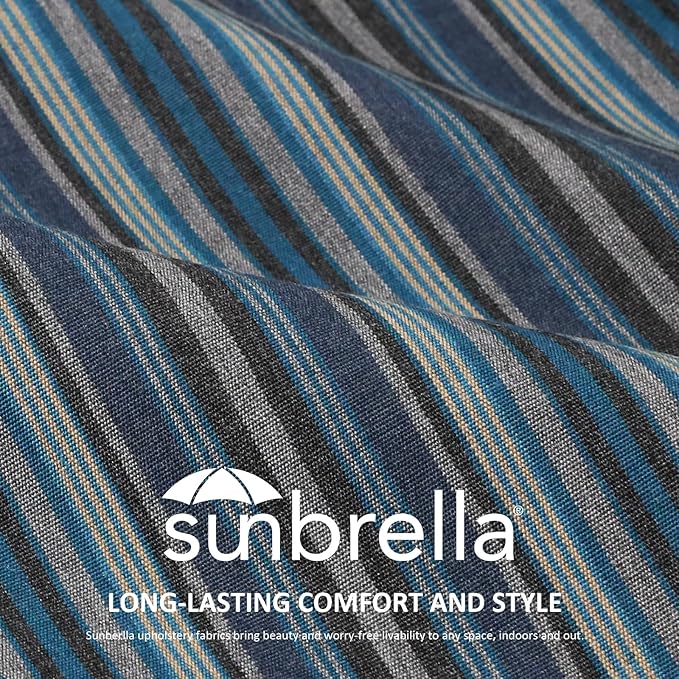 Sunbrella Decorative Outdoor Water Repellent Throw Pillows with Inserts, Set of 4, 20" x12" Pillows for Patio, Backyard, Bed, Couch, and Patio Furniture, Troupe Dock