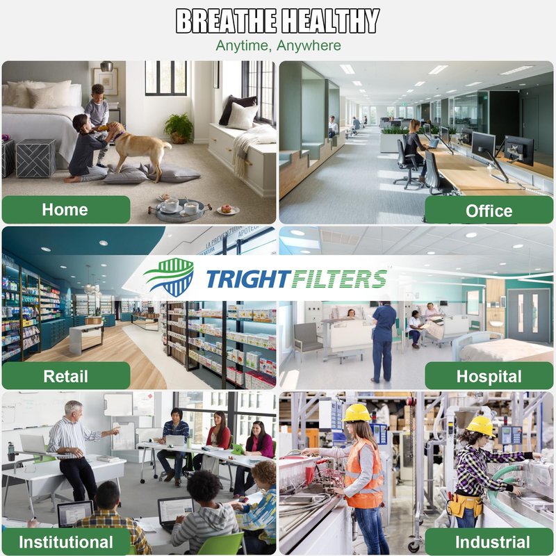 TRIGHTFILTERS 20x25x1 Air Filter 6 Pack, Durable MERV 8 Pleated Home HVAC AC Furnace Filters, Lightweight Compact Air Conditioner Filter Replacement