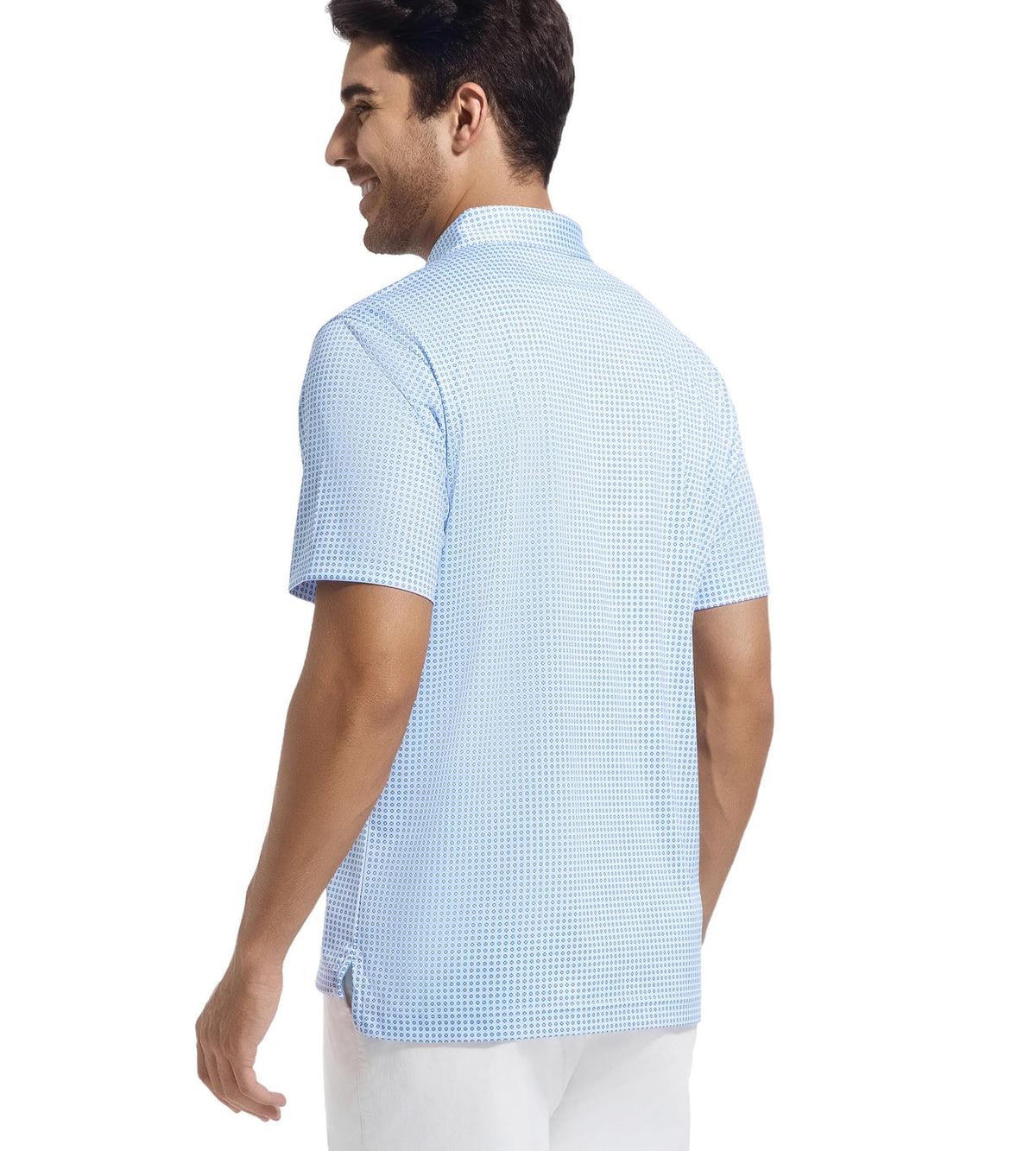 Mens Golf Shirt Moisture Wicking Classic Print Golf Shirts,Blue Ball,M