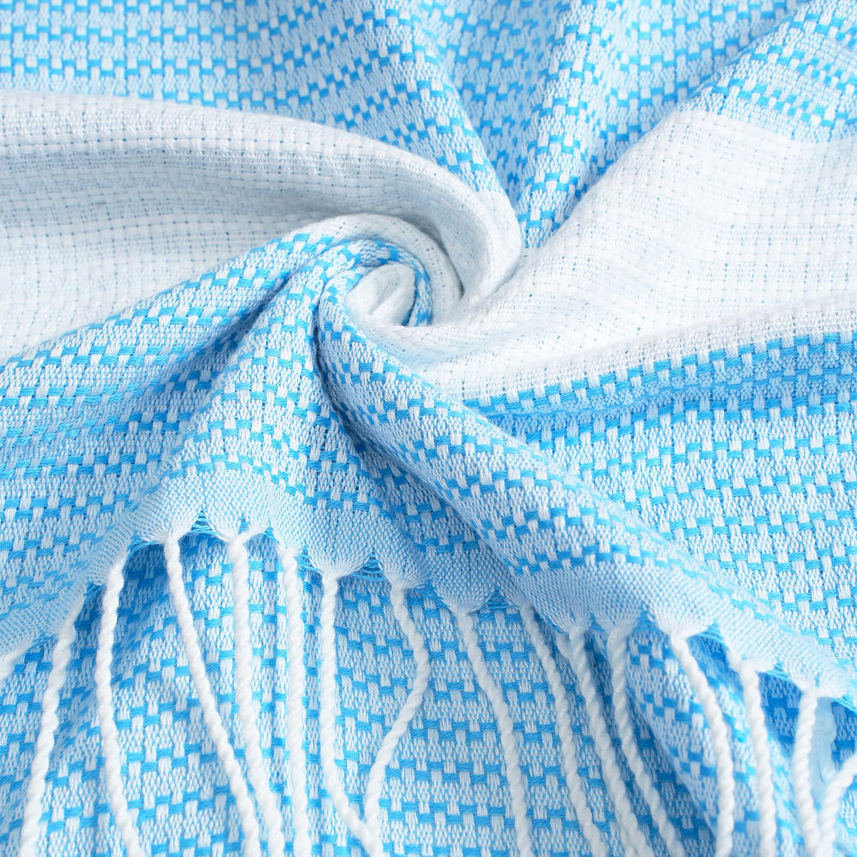 Genovega 6 Oversized Turkish Beach Bath Towel Set Bulk 74"x38" Extra Large Sand Free Quick Dry Swim Camping Pool Clearance Towels Blanket Essentials Adult Multi LightBlue Dot